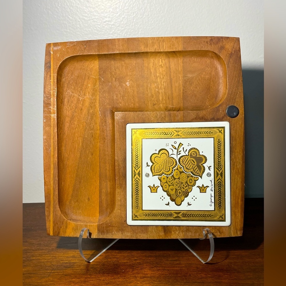 Vintage Teak Wood George Briard Cheese Board